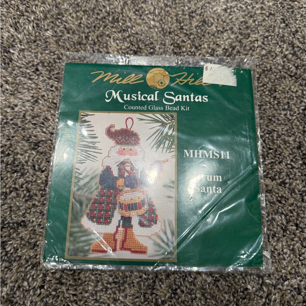 Mill Hill "Musical Santas" counted glass bead kit, specifically the "Drum Santa"